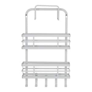 White 3-Shelf Door or Wall Mount Spice Rack with Hooks