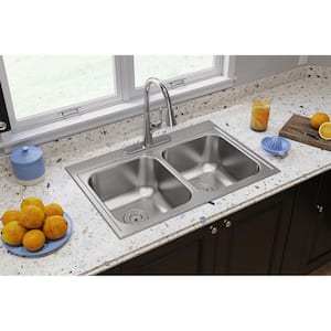 Parkway 33in. Drop-in 1 Bowl 20 Gauge Stainless Steel Sink Only and No Accessories