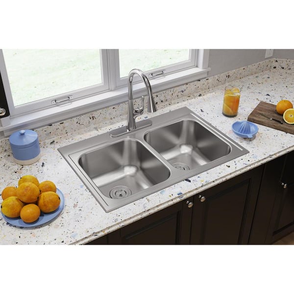 Parkway 33 in. Drop-in Single Bowl 20-Gauge Stainless Steel Kitchen Sink Only
