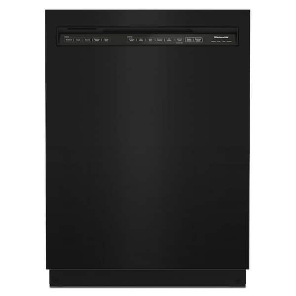 KitchenAid 24 in. Black Front Control Tall Tub Dishwasher with Stainless Steel TubThird Level Rack, 39 DBA