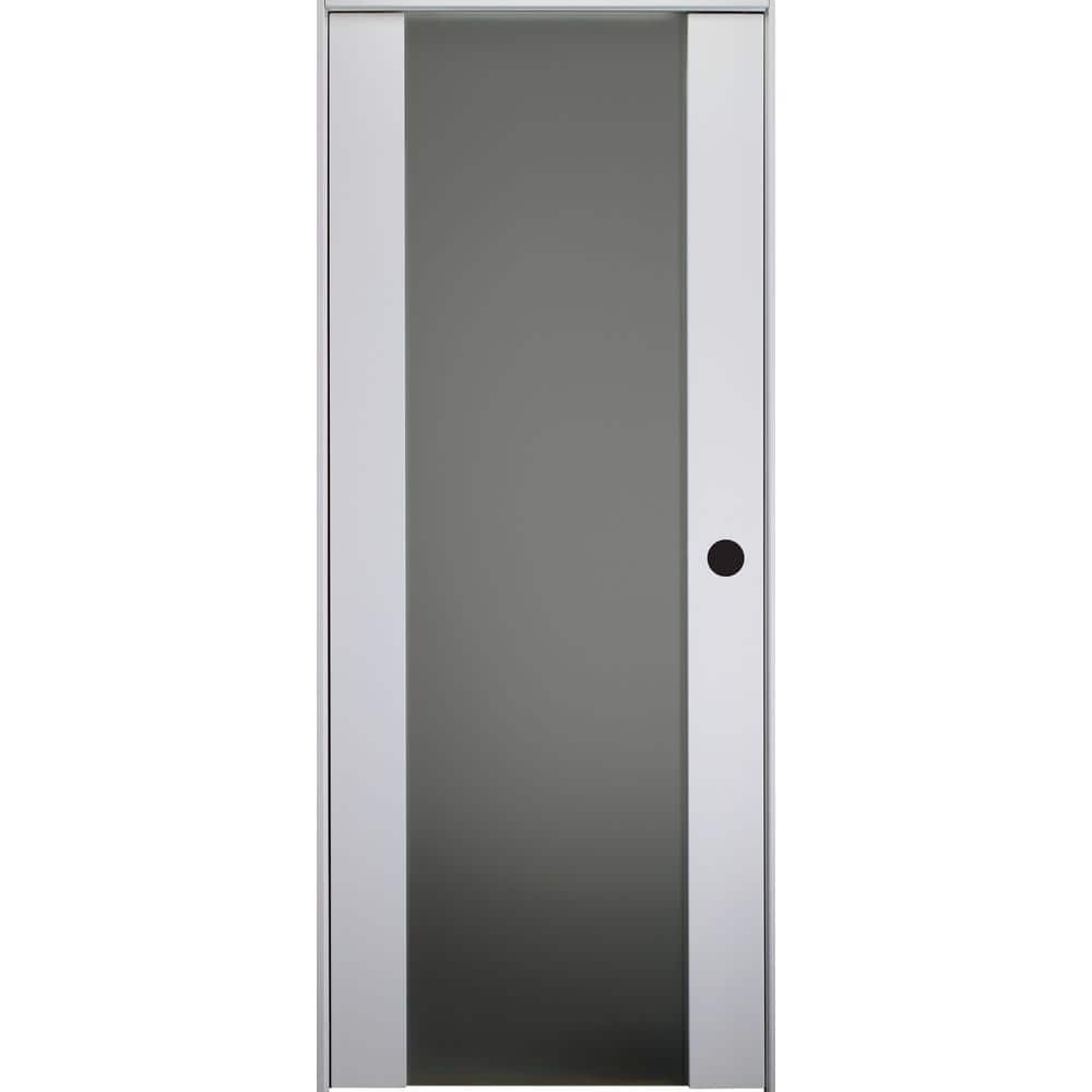 Smart Pro H3G 28 in. x 84 in. Left-Hand Full Lite Frosted Glass Polar White Wood Composite Single Prehung Interior Door price history on PriceWatchPro