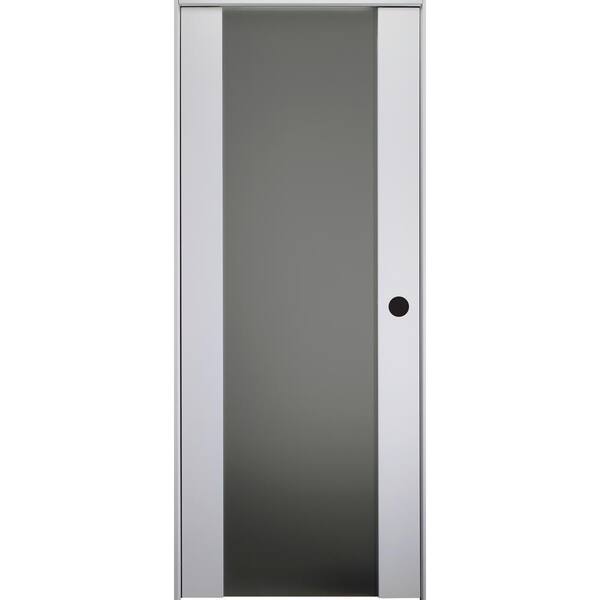Belldinni Smart Pro H3G 32 in. x 96 in. Left-Hand Full Lite Frosted Glass Polar White Wood Composite Single Prehung Interior Door