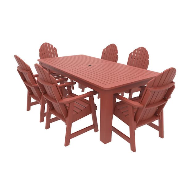 Highwood Springville 5-Pieces Round Recycled Plastic Outdoor Dining Set