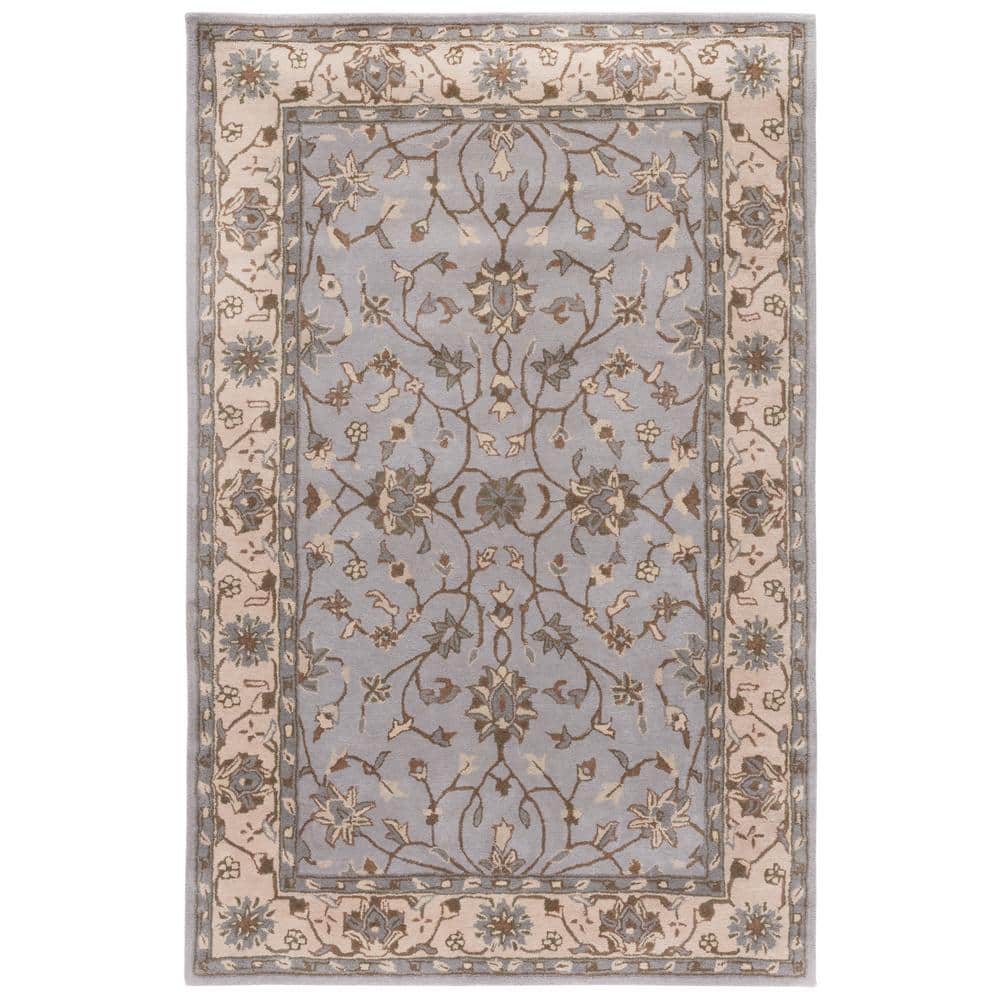 Heritage Hand-Tufted Gray Wool 6' x 9' Rectangular Rug