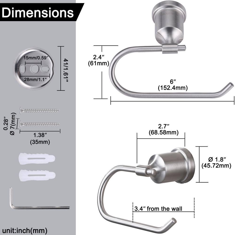 Brushed Nickel Stainless Steel Wall Mounted Toilet Paper Holder