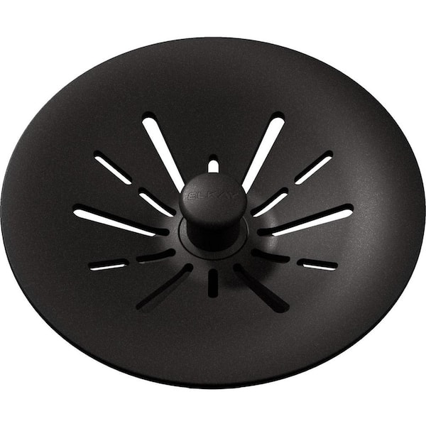 Elkay Polymer Drain Fitting for 3-1/2 in. Sink Drain Opening in Black for Quartz Perfect Drain