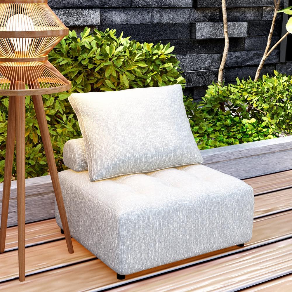 1-Piece Aluminum Outdoor Sectional, Couch Back Cushion Covers - Removable, 
