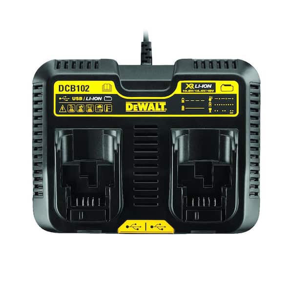 DEWALT 12V to 20V MAX Lithium-Ion Dual Port Jobsite Charging Station with  (2) USB Ports DCB102 - The Home Depot