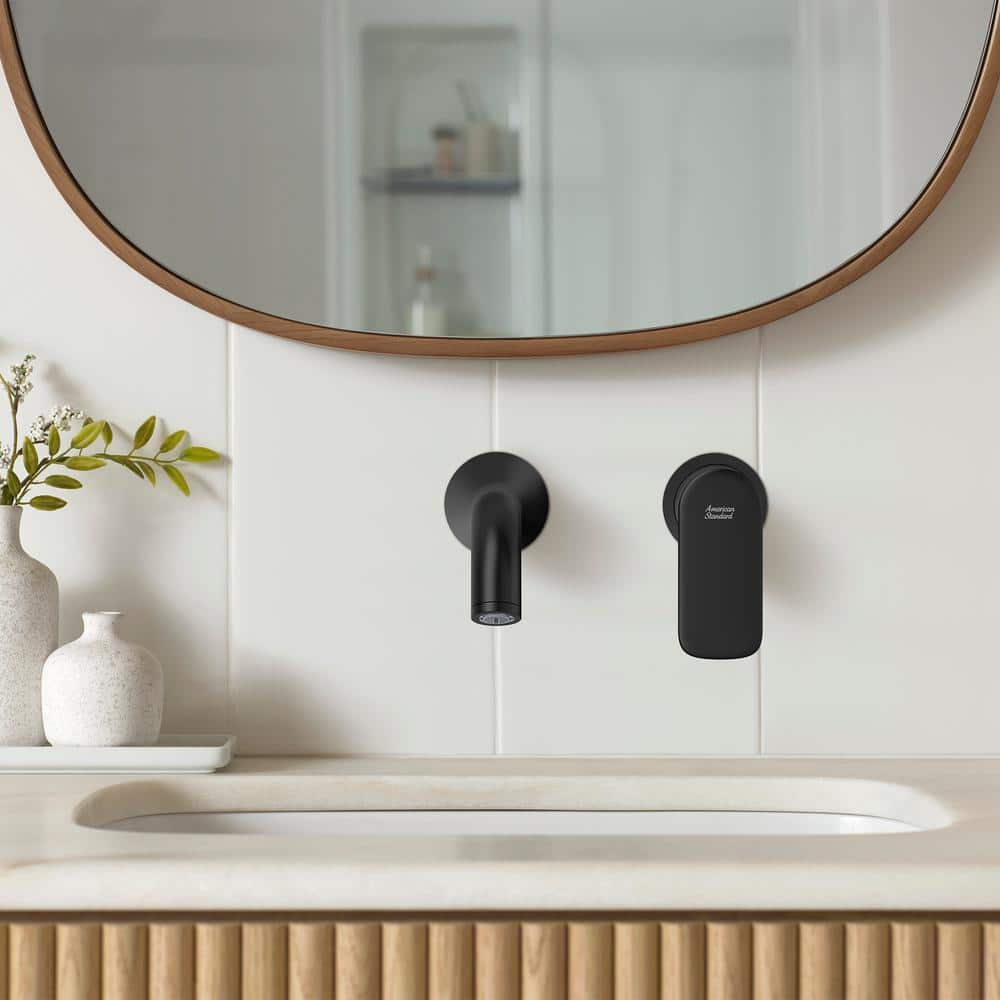 Matte Black Metal Wall-Mount Bathroom Faucet