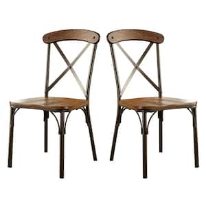 Crosby Industrial Bronze Finish Side Chair (Set of 2)