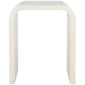Liasonya 18.1 in. Ivory Rectangle Wood End Table
