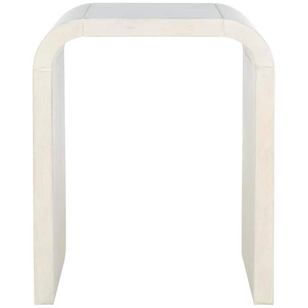 SAFAVIEH Liasonya 18.1 in. Ivory Rectangle Wood End Table