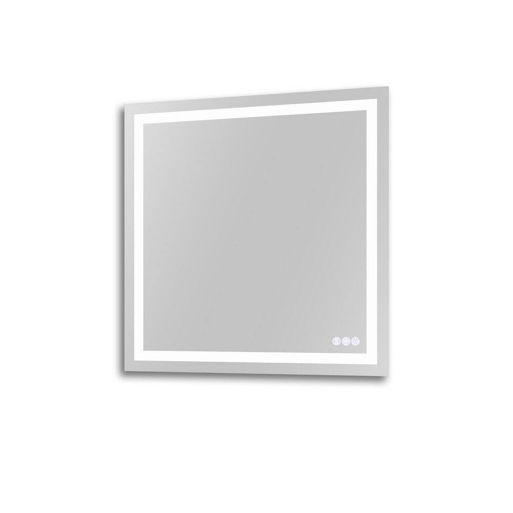 Morden White 40 in. W x 40 in. H LED Rectangle Aluminum Alloy Framed Vanity Wall Mirror price history on PriceWatchPro