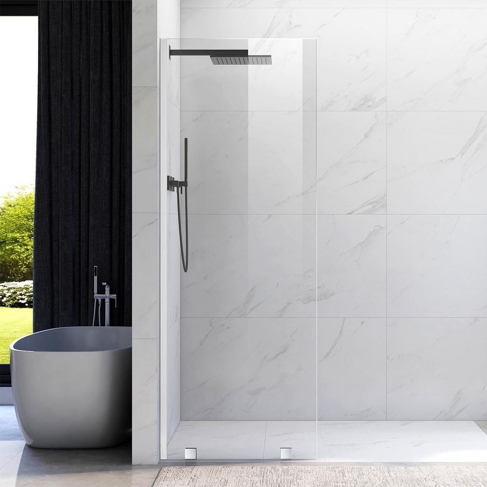 UKH07B 30-1/2 in. W x 80 in. H U-Channel Frameless Fixed Shower Door Panel in Chrome, 3/8 in. Clear Glass price history on PriceWatchPro