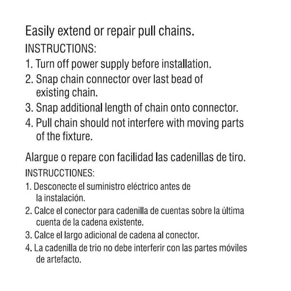 Pull Chain Extension with Connector for Ceiling Light Fan Chain, 1 Meter  Length (2 Packs, Steel Color) 