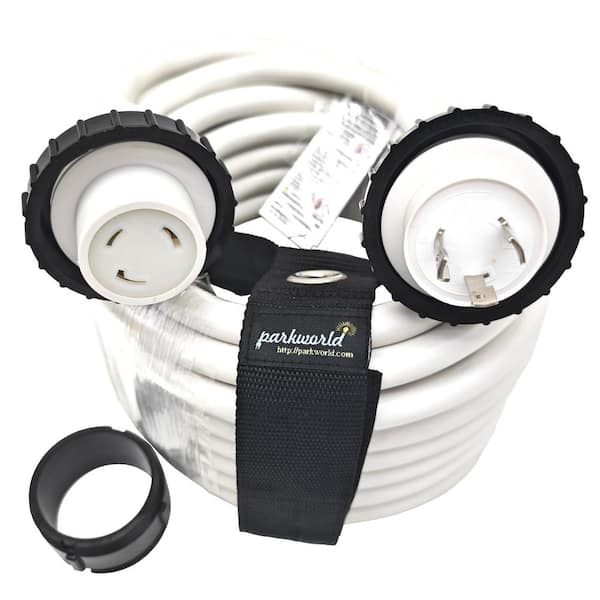 parkworld 50 ft. 10/3 30 Amp 125-Voolt Twist Lock NEMA L5-30 RV/Maine Shore Power Cordsets, Outdoor Boat Extension Cord, White