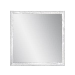 29 in. W x 29 in. H Square Framed Gray and White Mirror