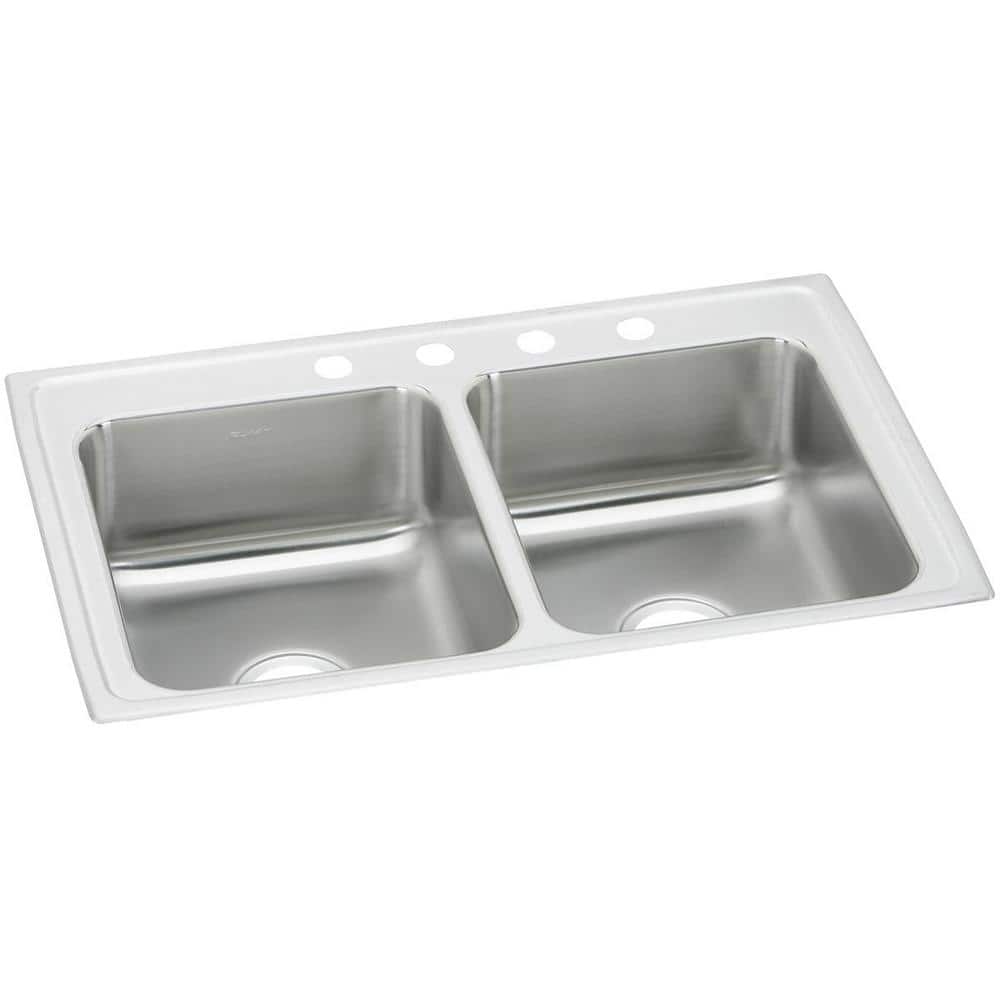 Elkay Stainless Steel Double Basin Drop-In Kitchen Sink, 43" x 22"