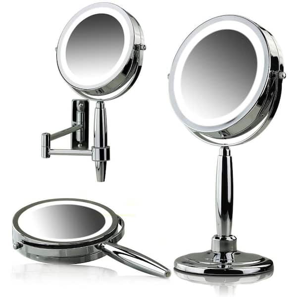 Ovente 3 In 1 Handheld Tabletop Or, Handheld Light Up Magnifying Mirror