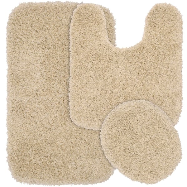 Garland Rug Jazz Linen 21 in. x 34 in. Washable Bathroom 3-Piece Rug Set