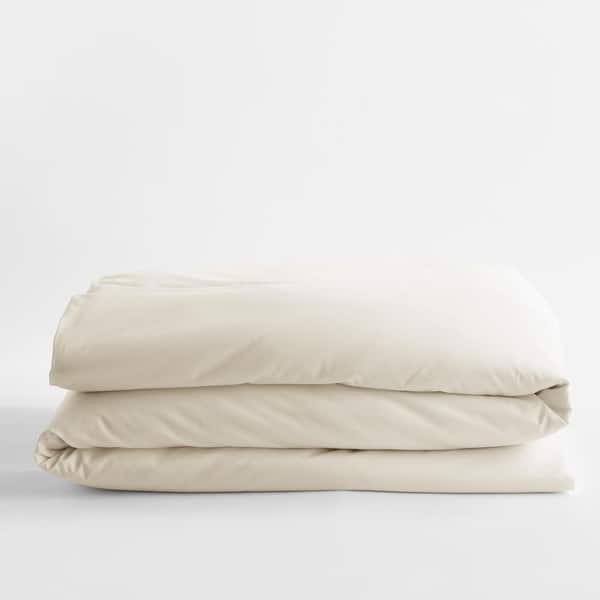 The Company Store Legends Hotel Organic Ivory Solid Sateen Queen Duvet Cover