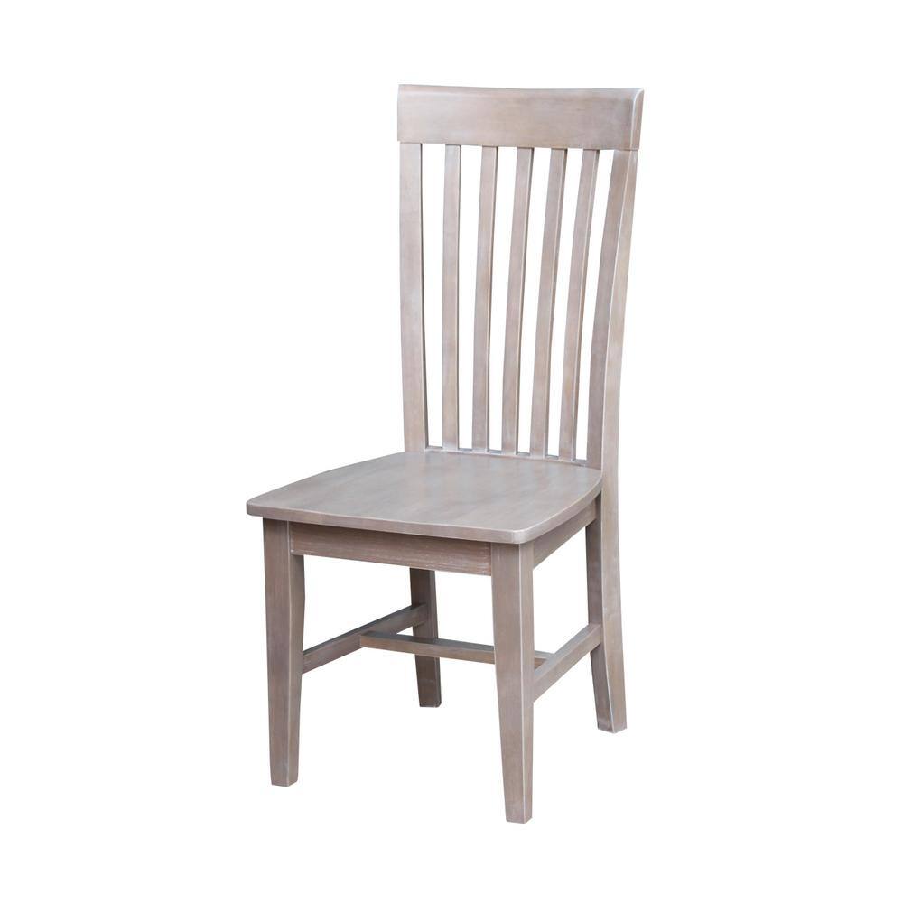 Eco-Friendly Solid Parawood High Slat Side Chair in Washed Gray Taupe