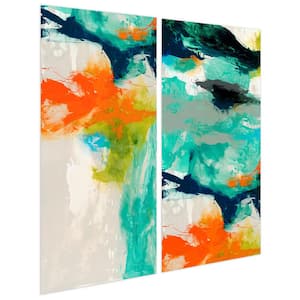 Tidal Abstract' Glass Wall Art Printed on Frameless Free Floating Tempered Glass Panel