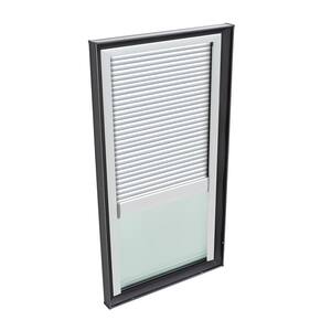 22-1/2 in. x 30-1/2 in. Fixed Curb Mount Skylight with Laminated Low-E3 Glass and White Manual Room Darkening Blind