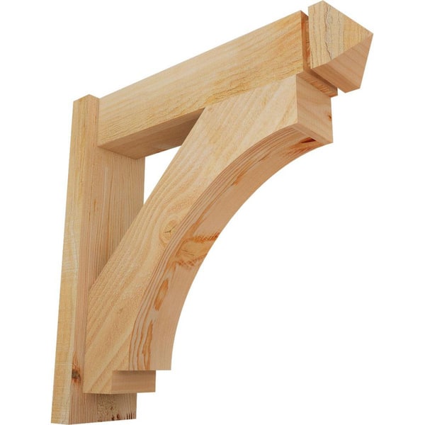 Ekena Millwork 6 in. x 24 in. x 24 in. Douglas Fir Imperial Arts and Crafts Rough Sawn Outlooker