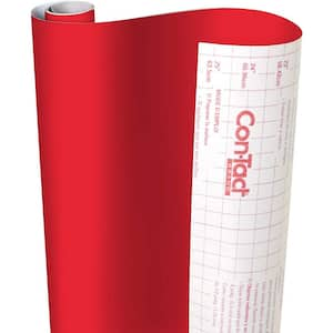 Creative Covering 18 in. x 50 ft. Fire Engine Red Self-Adhesive Vinyl Drawer and Shelf Liner