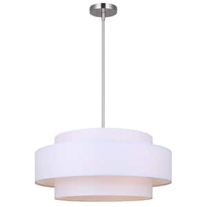 Landra 3-Light Brushed Nickel Contemporary Chandelier for Dining Rooms and Living Rooms