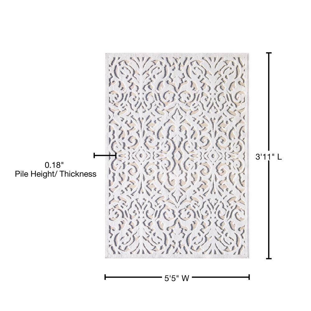 Natural Driftwood Rectangular Stain-Resistant Synthetic Rug 4' x 6'