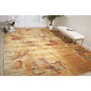 Somerset Beige 10 ft. x 13 ft. Floral Contemporary Area Rug