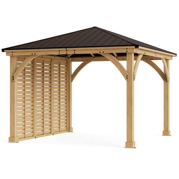 Yardistry Meridian 12 ft. x 12 ft. Premium Cedar Outdoor Patio Shade ...