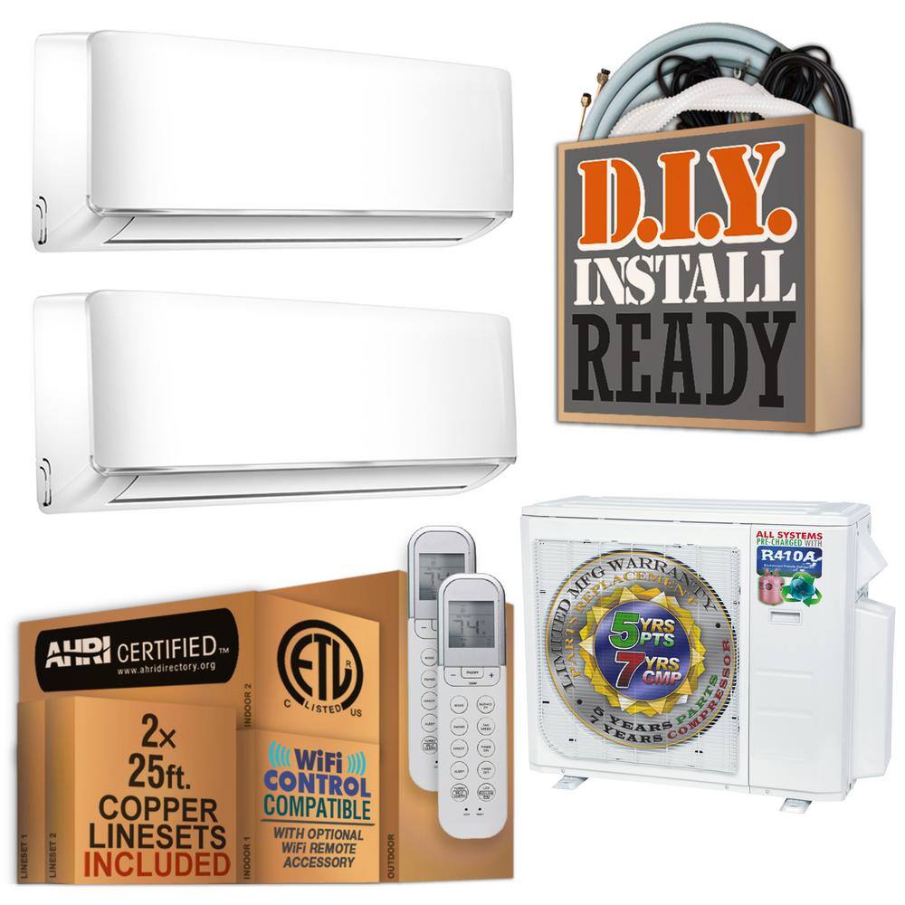 27000 BTU 2.25 Ton Dual Wall Mount Ductless Mini Split Air Conditioner with Heat Pump 220-Volt price history on PriceWatchPro