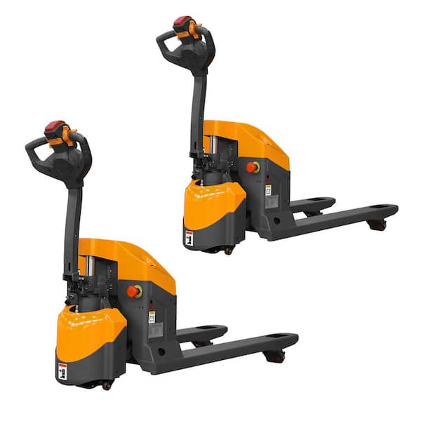 (2-Pack) 24V/65AH GEL Battery Powered 3300 lbs. Full Electric Pallet Truck Self-Propelled Pallet Jack 3 in. Lowered Fork
