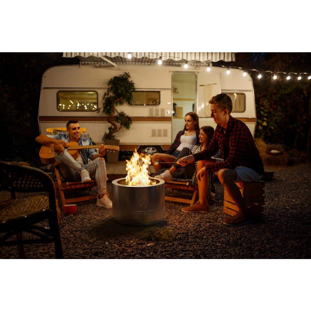 HotShot 19.5" Smokeless Stainless Steel Portable Fire Pit