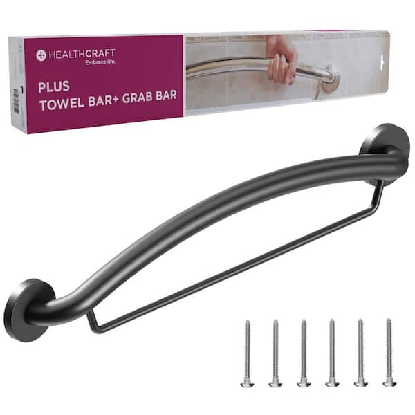 HEALTHCRAFT Plus, 24 in. Concealed Screw Grab Bar And Towel Bar ...