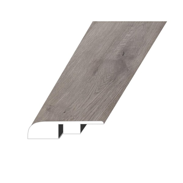 null MERAKI Tranquil Grey 0.6 in. Thick x 1.4 in. W x 94.5 in. L SPC Vinyl End Cap Molding