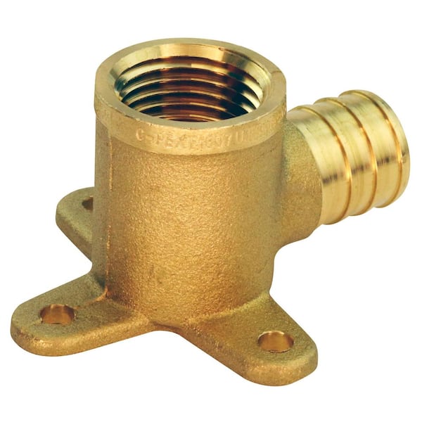 3/4 In. Brass PEX Barb X 3/4 In. Female Pipe Thread Adapter 90-Degree Drop-Ear Elbow