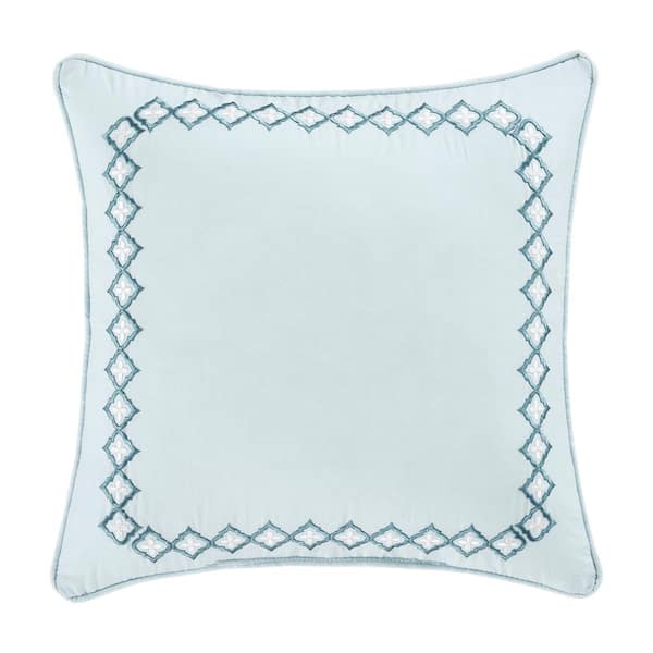 Unbranded Michelle Blue Cotton 16" Square Embellished Decorative Throw Pillow