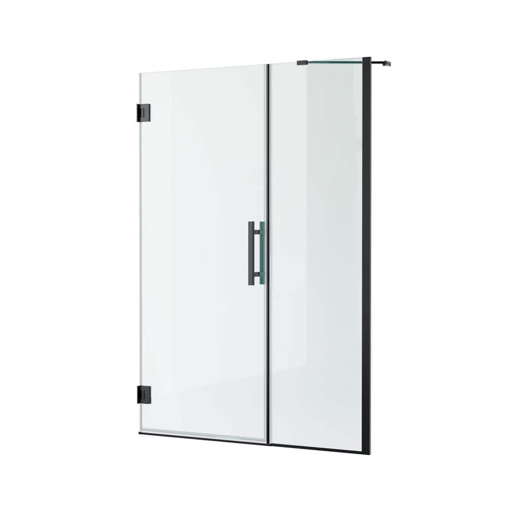 51 to 52 in. W x 72 in. H Hinged Frameless Shower Door in Matte Black with 10mm Tempered Glass, Double-Sided Easy-Clean price history on PriceWatchPro