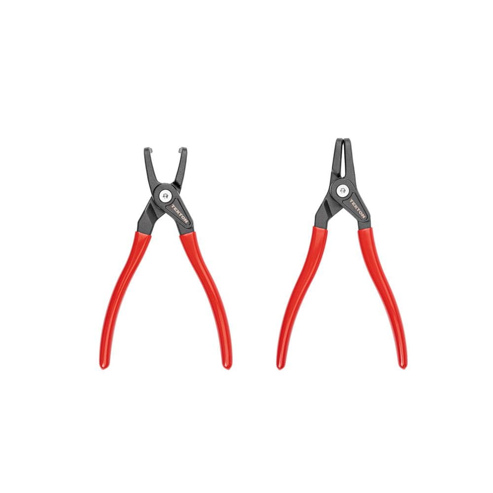 TEKTON 9 in. 90° Internal and External Retaining Ring Pliers Set, 2-Piece (0.090 in. Tips) (PRR90019-D)