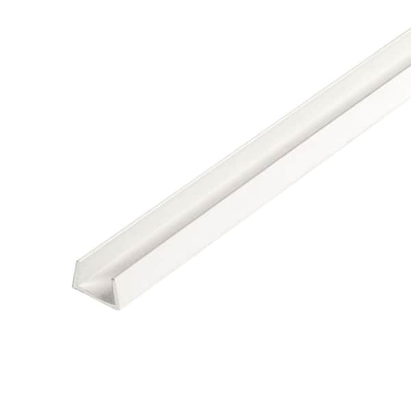 1/4 in. D x 3/8 in. W x 72 in. L White UV Stabilized Rigid PVC Plastic U-Channel Moulding Fits 3/8 in. Board (18-Pack)