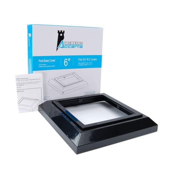 Nuvo Iron 6-in x 6-in Powder Coated Black Aluminum Deck Post Base Trim