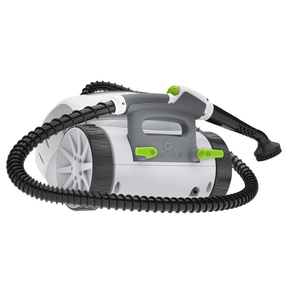 White Deluxe Canister Steam Cleaner with Integrated Storage