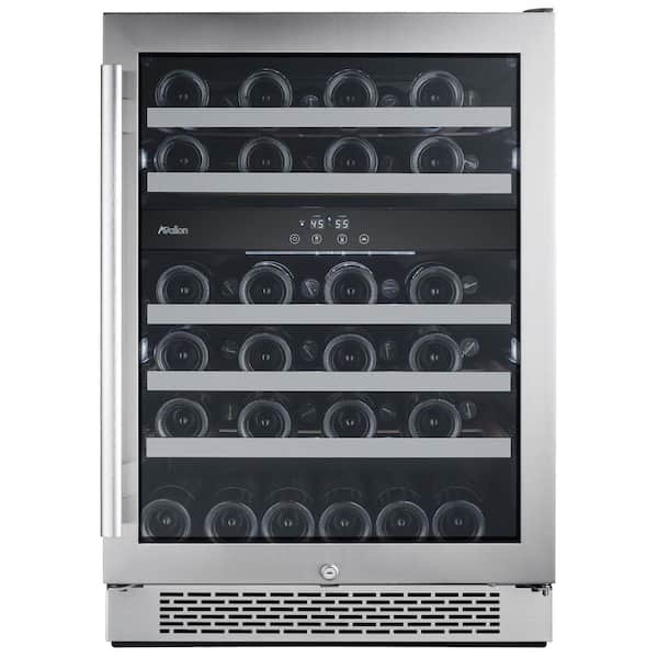 Avallon 46-Bottle 24 in. Built-in Dual Zone Wine Cooler with Argon Filled Double Paned Glass