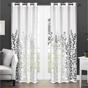 Wilshire Winter White Nature Sheer Grommet Top Curtain, 54 in. W x 96 in. L (Set of 2)