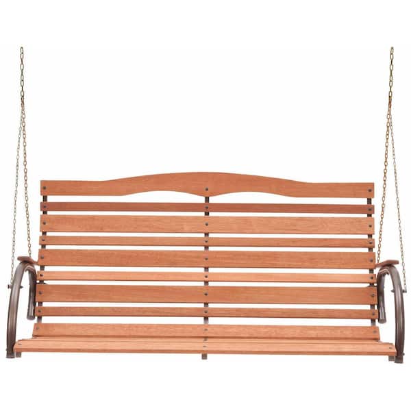 JACK-POST Country Garden Hardwood High Back Patio Swing Seat with Chains
