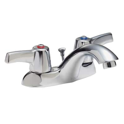 Delta Commercial 4 In Centerset 2 Handle Bathroom Faucet In Chrome 21c233 The Home Depot